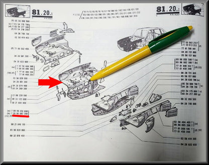 Inner wing with RHS members – Renault 16 (1150-1151) – OEM 0986082200