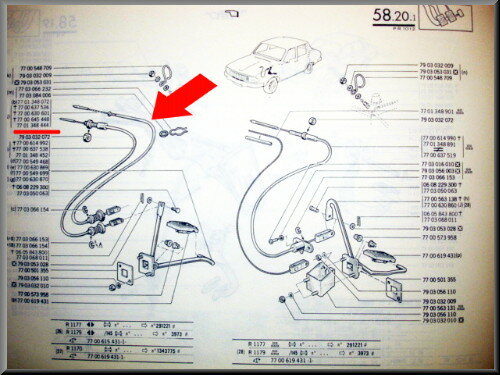 Accelerator cable – Renault 12 – OEM 7701348444
