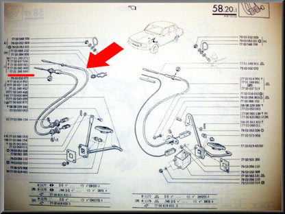 Accelerator cable – Renault 12 – OEM 7701348444