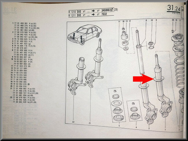 Left strut with shock absorber – Renault 14 – NOS