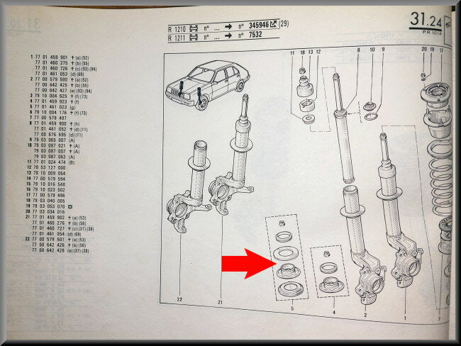 Kit de montage jambe de force – Renault 14 – NOS