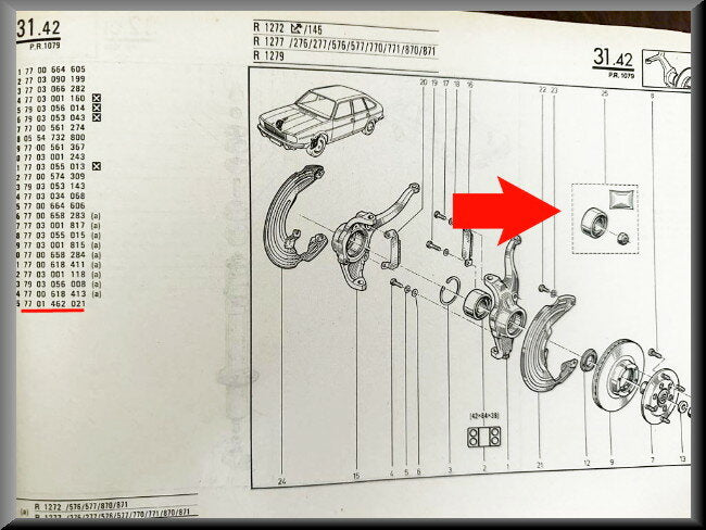 Wheel Bearing – Renault 20 - Renault 30 – OEM 7701462021 / 7703090199 – NOS