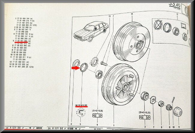 Stofring (48x58x4 mm) – Renault 20 - Renault 30 – OEM 7703087064
