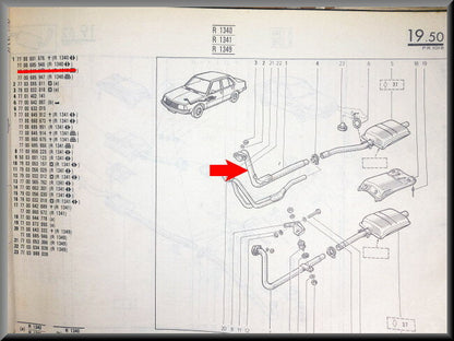 Uitlaatpijp  – Renault 18 - Renault Fuego – OEM 7700685948 – NOS