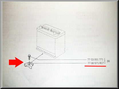 Accu bevestigingsbeugel – Renault 16 – Renault 12 - Renault diverse - OEM 7700571817