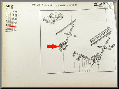 Window regulator mechanism front right – Renault 20 - Renault 30 – OEM 7700648100 – NOS