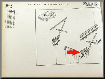 Left front window mechanism - Renault 20 - Renault 30 - OEM 7700648099 - NOS