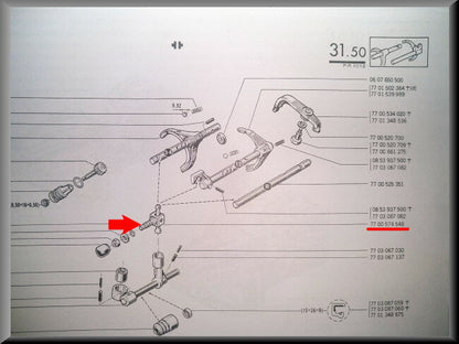 Levier de vitesses – Renault 12 – OEM 7700574548