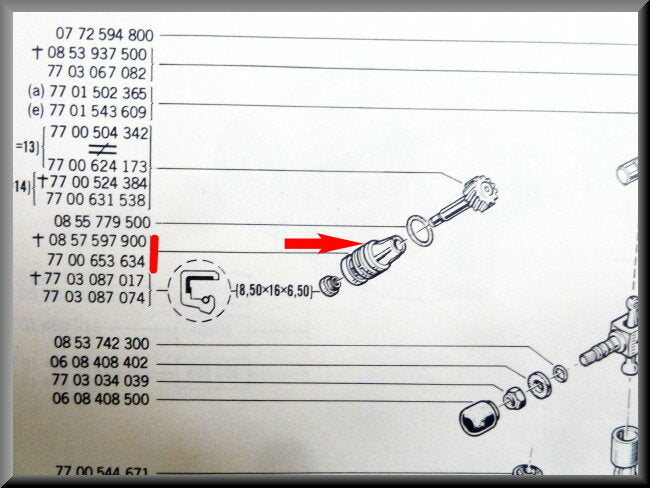 Huis km teller aandrijving  – Renault 12 oude type – OEM 0857957900