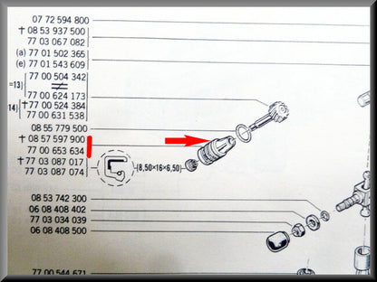 Huis km teller aandrijving  – Renault 12 oude type – OEM 0857957900