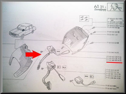 Knipperlicht schakelaar – Renault 12 – OEM 7700610169 / 7701348655