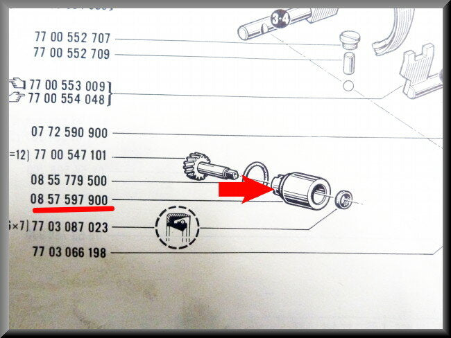 Boîtier entraînement compteur kilométrique – Renault 16 type 1 – OEM 0857597900