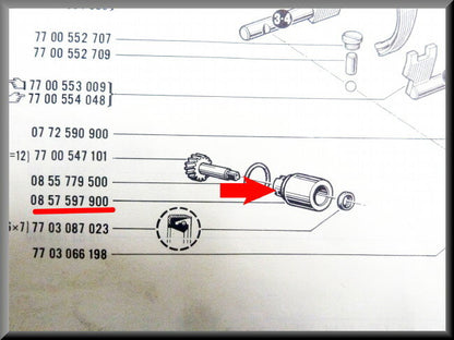 Boîtier entraînement compteur kilométrique – Renault 16 type 1 – OEM 0857597900