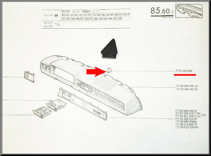 Dashboard clip – Renault 12 – OEM 6000046740 / 7701020602