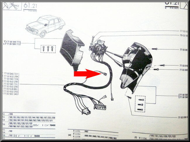 Knipperlicht schakelaar – Renault 16 – OEM 7700632293