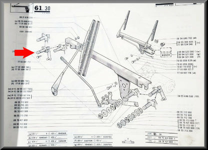 Wiper blade axle right (SEV Marshal) – Renault 16 – OEM 7701001151