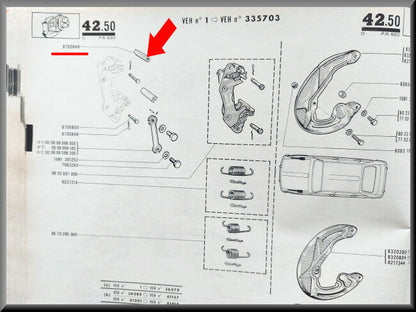 Guide de plaquettes de frein (R1150 1965-1968 Plastique).