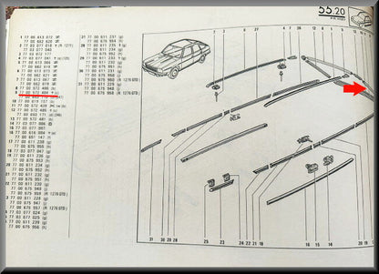 Rear window trim left - Renault 20 - Renault 30 - OEM 7700572484 - NOS