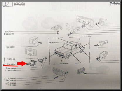 Support spotlight – Renault 16 – OEM 7700507134 – NOS