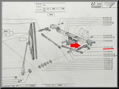 Ruitenwisser as links (Bosch) – Renault 12 – OEM 7701017109