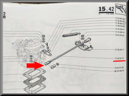 Stang gasbediening – Renault 16 – OEM 7700541791