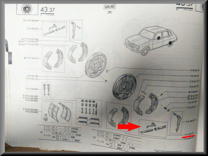 Mécanisme de réglage automatique de mâchoires de frein gauche GIRLING – Renault 16 – OEM 7701200029