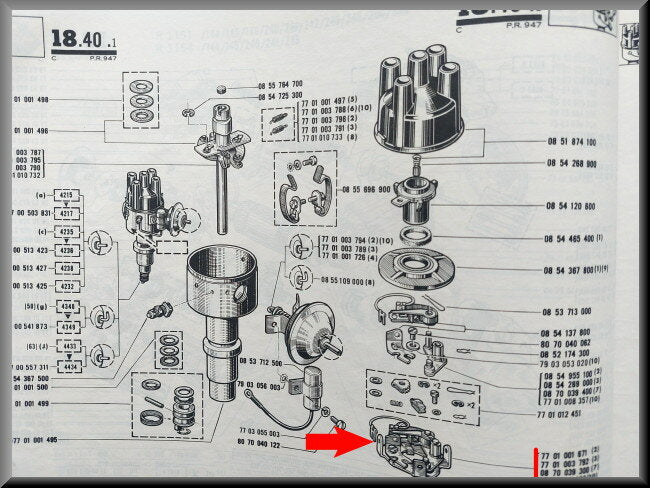 Grondplaat ontstekingsunit – Renault 16 – OEM 0870039400