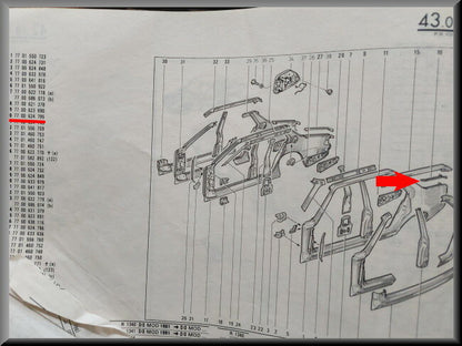Plaat achterscherm links  – Renault 18 – OEM 7700624795 – NOS