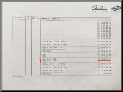 Partie avant avec boîtier de phare droit – Renault 15 - Renault 17 – OEM 7701461111 – NOS