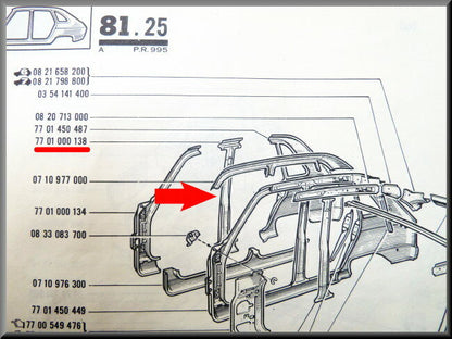 B Stijl rechts – Renault 16 – OEM 7701000138