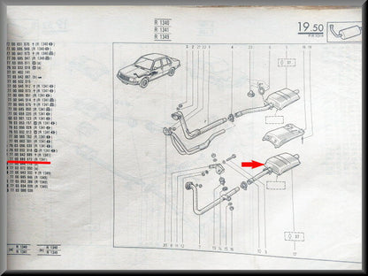 Uitlaat demper  – Renault 18 – OEM 7700660672 – NOS