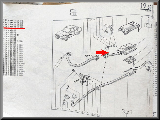 R18 diesel - Exhaust muffler (New Old Stock).