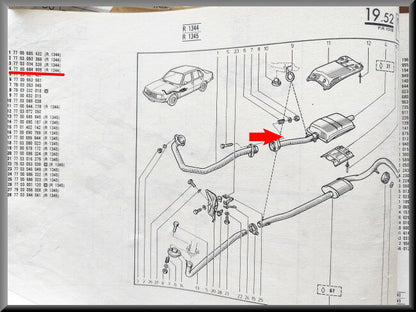 Silencieux d'échappement – Renault 18 Diesel – OEM 7700684808 – NOS