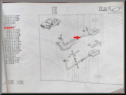 Uitlaat demper  – Renault 18 – OEM 7700642887 / 7700686252 – NOS