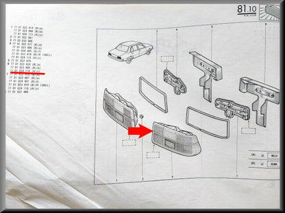 Feu arrière complet droit (Hella) – Renault 18 – OEM 7701024114 – NOS