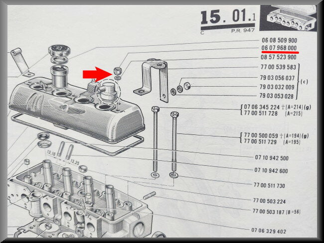 Klepdeksel moer – Renault 16 – OEM 7703030033 / 0607968000