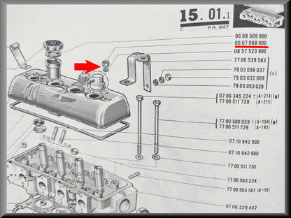 Klepdeksel moer – Renault 16 – OEM 7703030033 / 0607968000
