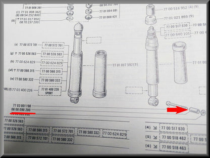 Shock absorber guide bushing bolt – Renault 16 – OEM 0608090200