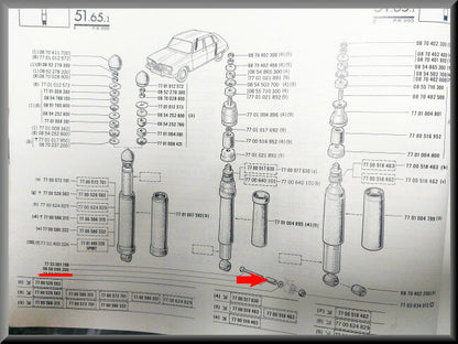 Shock absorber guide bushing bolt – Renault 16 – OEM 0608090200