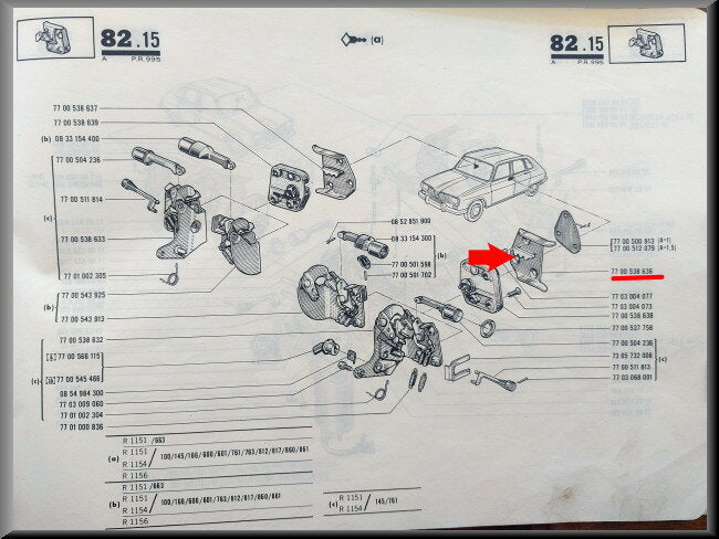 Slotvanger links – Renault 16 – OEM 7700538636