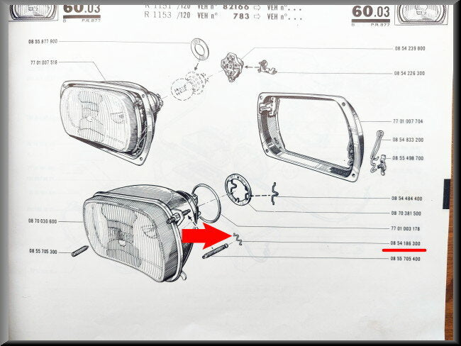 Connecteur de phare – Renault 16 – Renault 4 - Renault 6 - Renault divers - OEM 0854226300