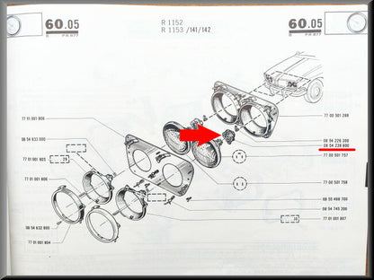 Douille de phare – Renault 16 – Renault 4 – Renault 6 – Renault divers – OEM 0854239800