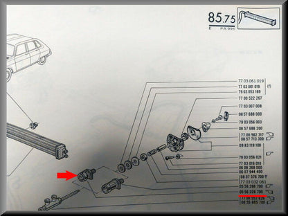 Kachelkraan schroef – Renault 16 – OEM 0556228700