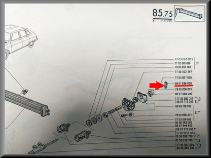 Cache-bouton de robinet de chauffage – Renault 16 – OEM 0857688000