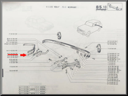 Bumpersteun rechts achter – Renault 6 – OEM 7700550200