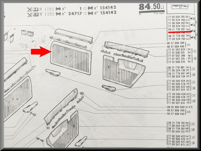 Deurbekleding (bruin kleurnummer 13) voorzijde rechts – Renault 16 TS – OEM 0821778261