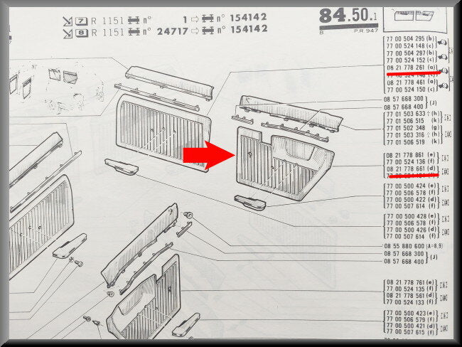 Deurbekleding (bruin kleurnummer 13) achterzijde rechts – Renault 16 TS – OEM 0821778661