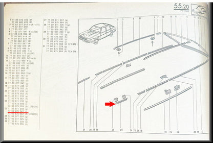 Baguette décorative avant gauche – Renault 20 - Renault 30 – OEM 7700675947 – NOS