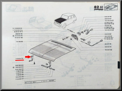 Motorkap scharnier rechts – Renault 6 – OEM 7700514753