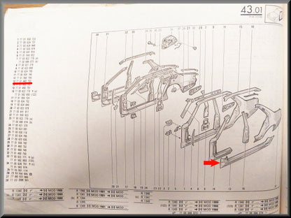 Box beam left – Renault 18 – OEM 7701460753 – NOS